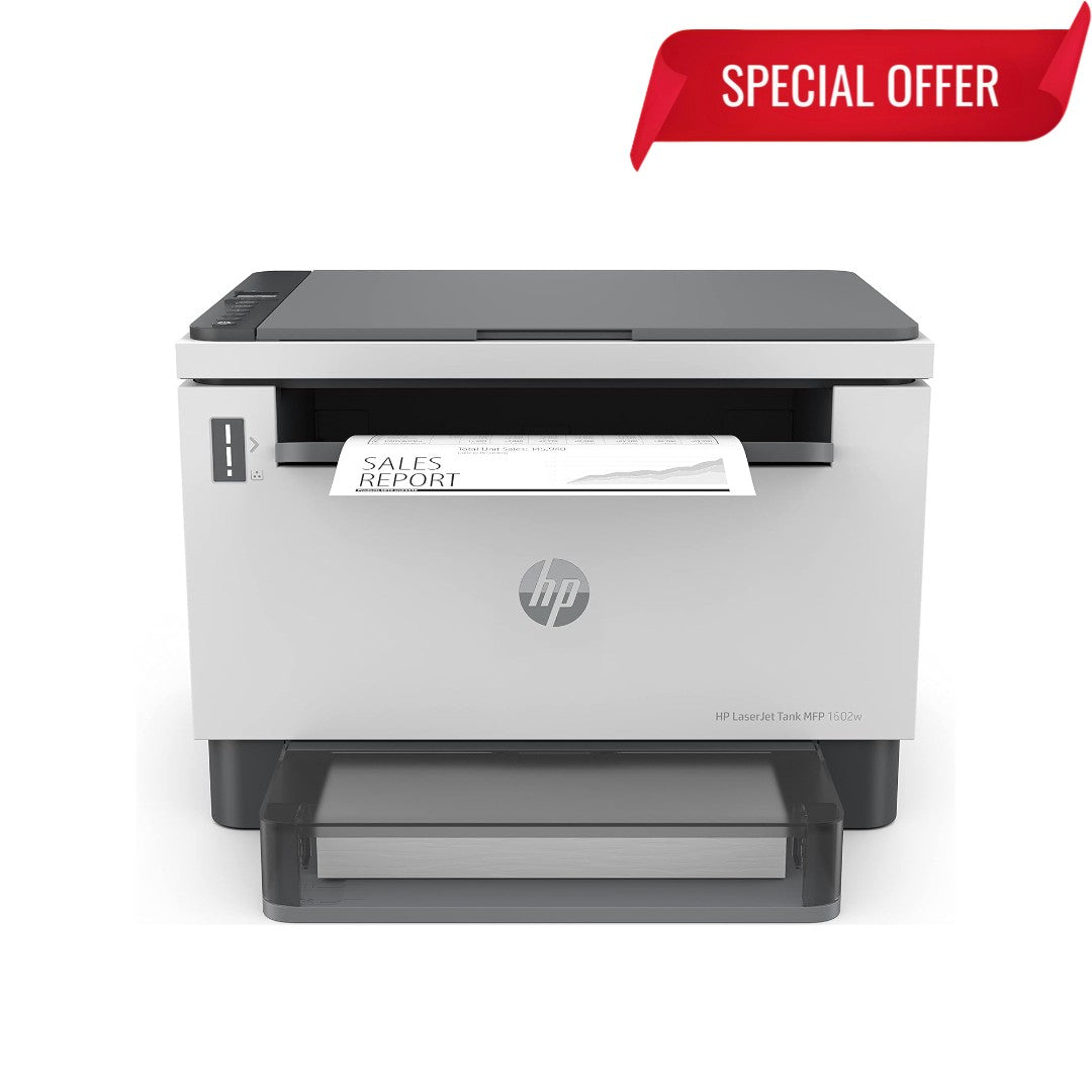 Impresora multifunción monocromática HP LaserJet Tank MFP 1602w con wifi