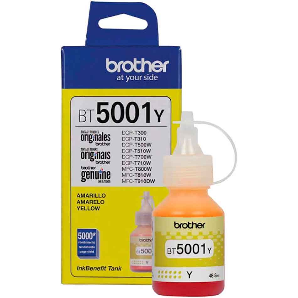 Botella de titna Amarilo Brother 5000 páginas  BT5001Y