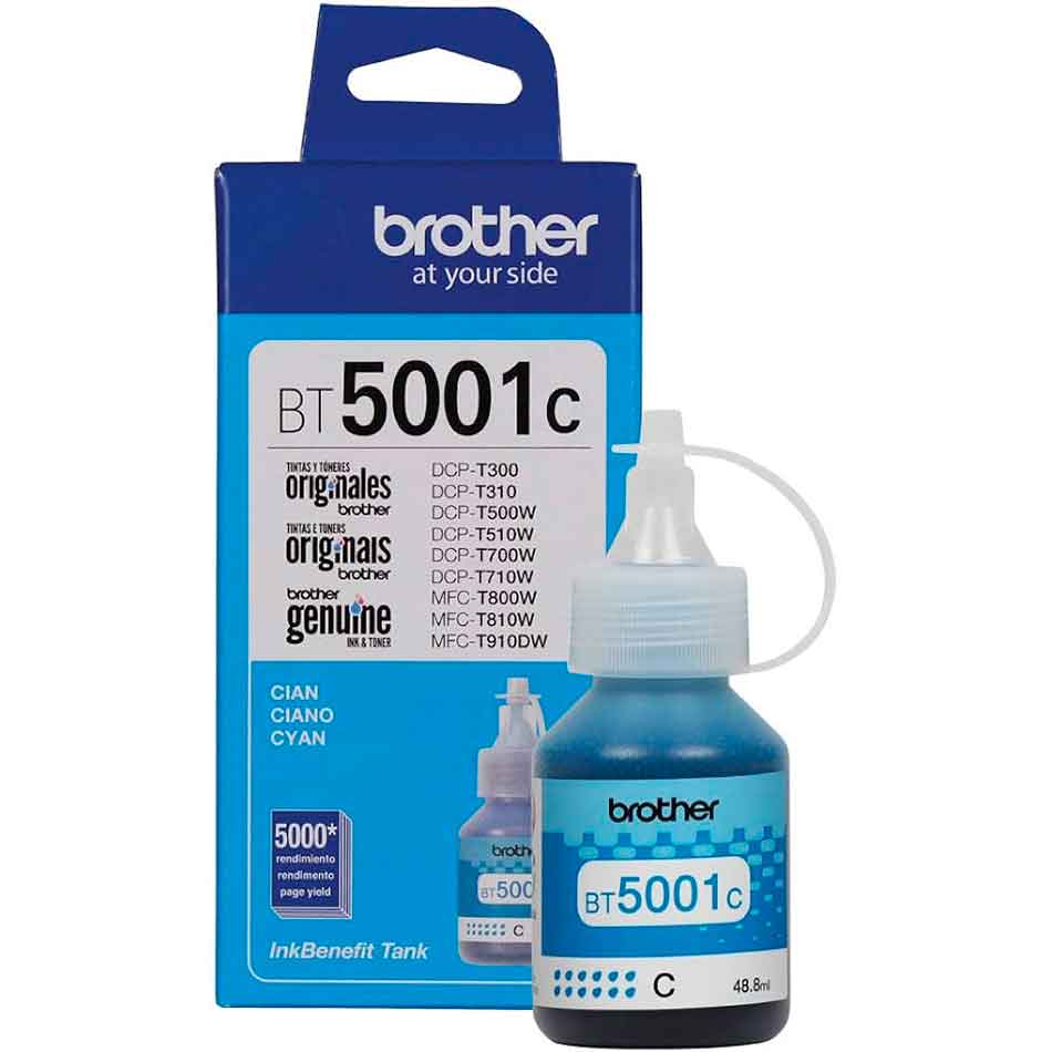 Botella de titna Cían Brother 5000 páginas  BT5001C