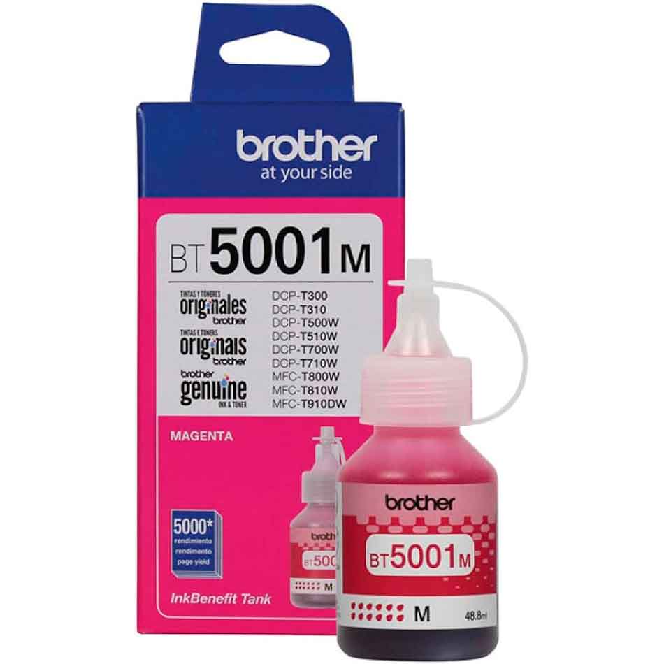 Botella de titna Magenta Brother 5000 páginas  BT5001M
